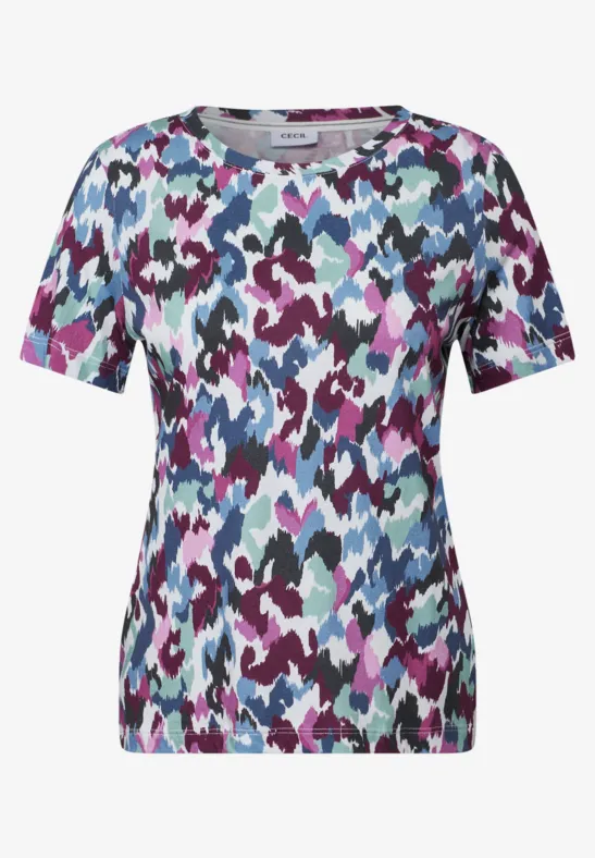 Thumbnail - Cecil Damen Gemustertes Shirt in Weiß, Gr: XXL