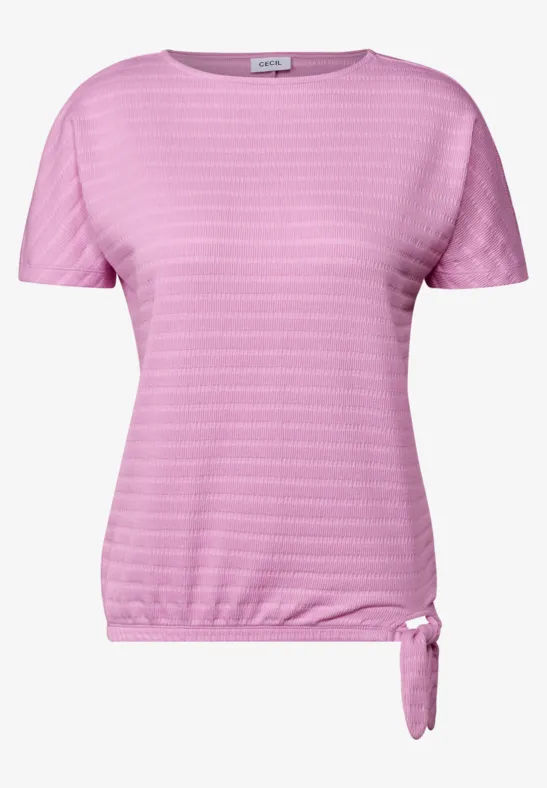 Thumbnail - Cecil Damen T-Shirt in Smok-Optik in Rosa, Gr: XXL