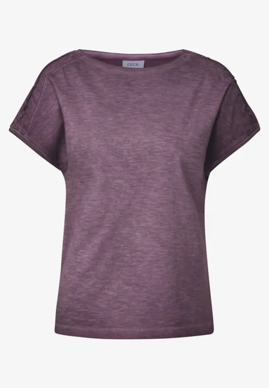 Thumbnail - Cecil Damen T-Shirt mit Knopfdetail in Rot, Gr: L
