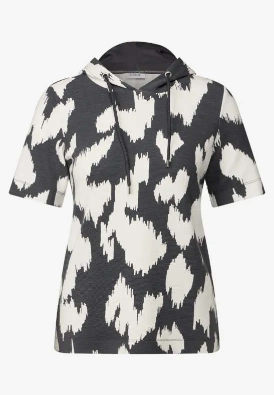 Thumbnail - Cecil Damen Ottoman Shirt mit Kapuze in Grau, Gr: M