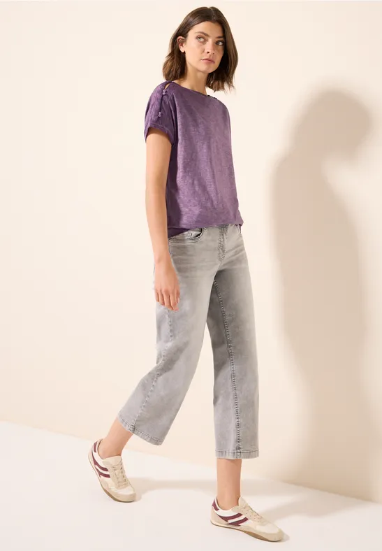 Thumbnail - Cecil Damen T-Shirt mit Knopfdetail in Pink, Gr: L