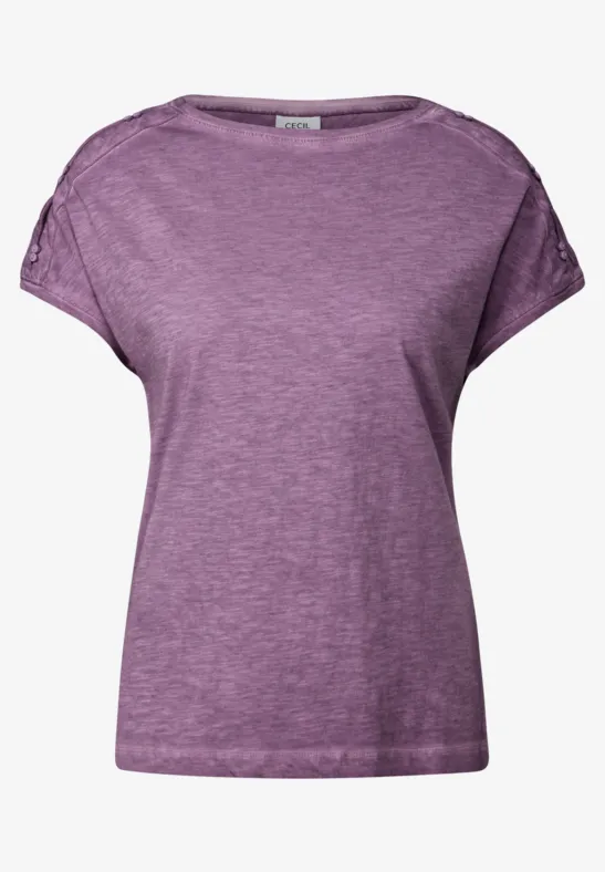 Thumbnail - Cecil Damen T-Shirt mit Knopfdetail in Pink, Gr: L