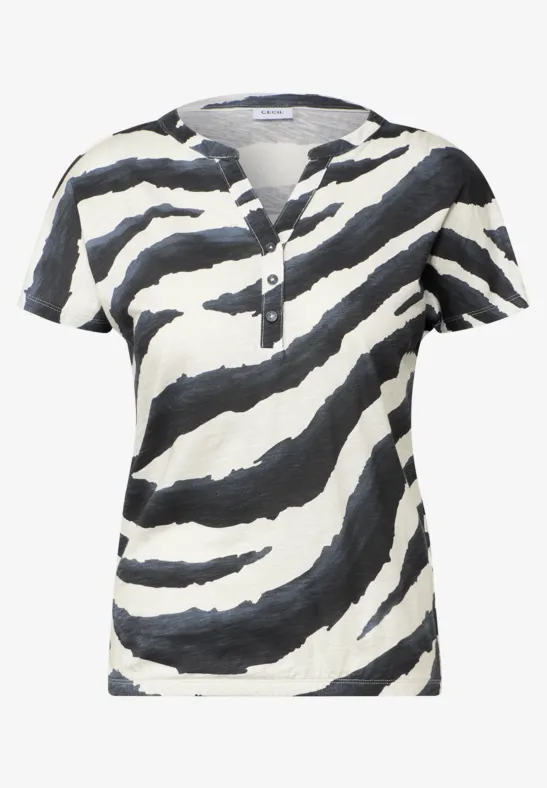 Thumbnail - Cecil Damen Print-Shirt im Tunika-Look in Grau, Gr: M