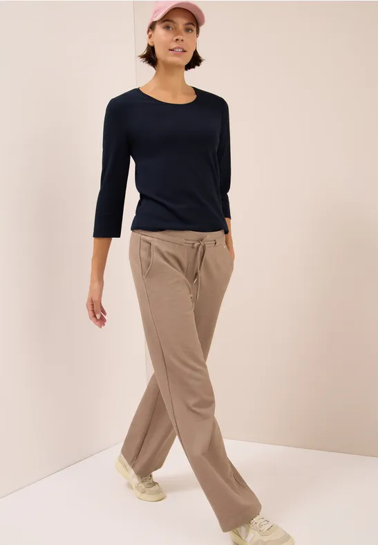 cecil Shirt 3/4-Arm Rundhals Organic Cotton Blau