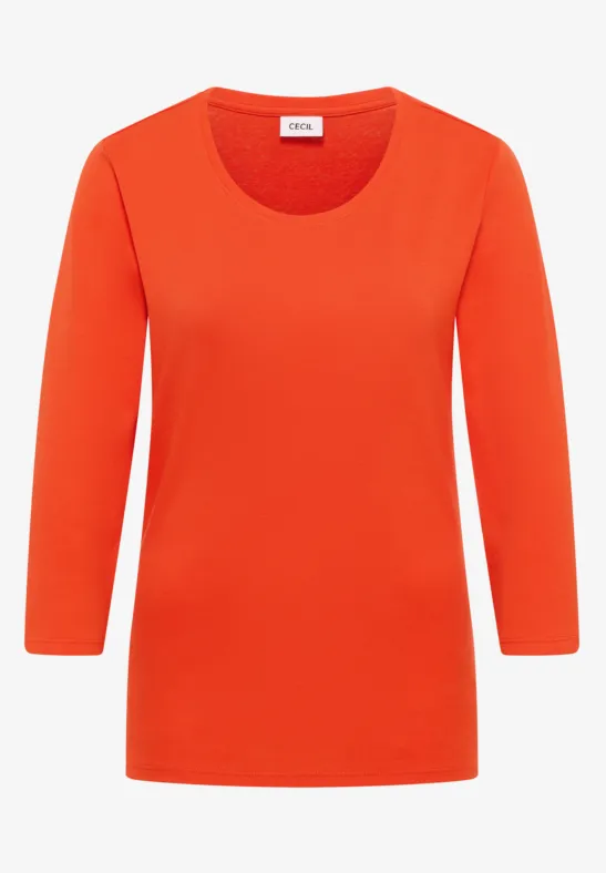 Thumbnail - Cecil Damen Basic Shirt in Orange, Gr: XXL