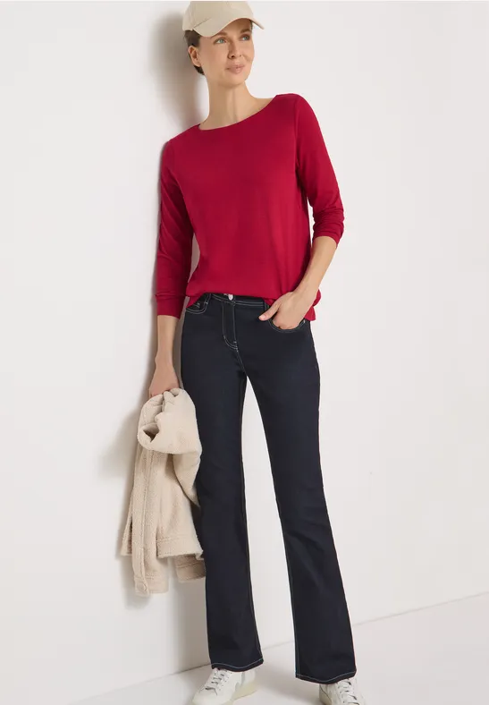 Thumbnail - Cecil Damen Basic Langarmshirt in Rot, Gr: L