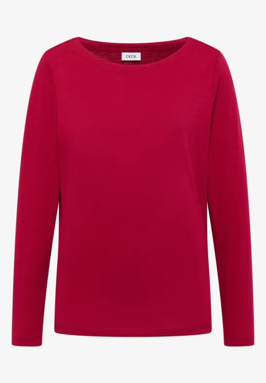 Thumbnail - Cecil Damen Basic Langarmshirt in Rot, Gr: L