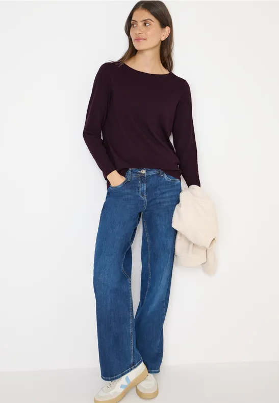 Thumbnail - Cecil Damen Basic Langarmshirt in Rot, Gr: XXL