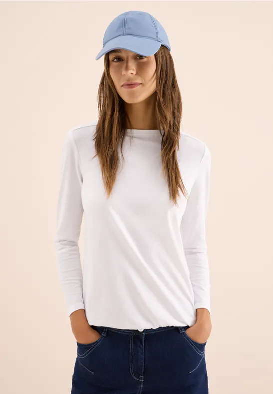 cecil Langarmshirt U-Boot-Ausschnitt Baumwolle Rot