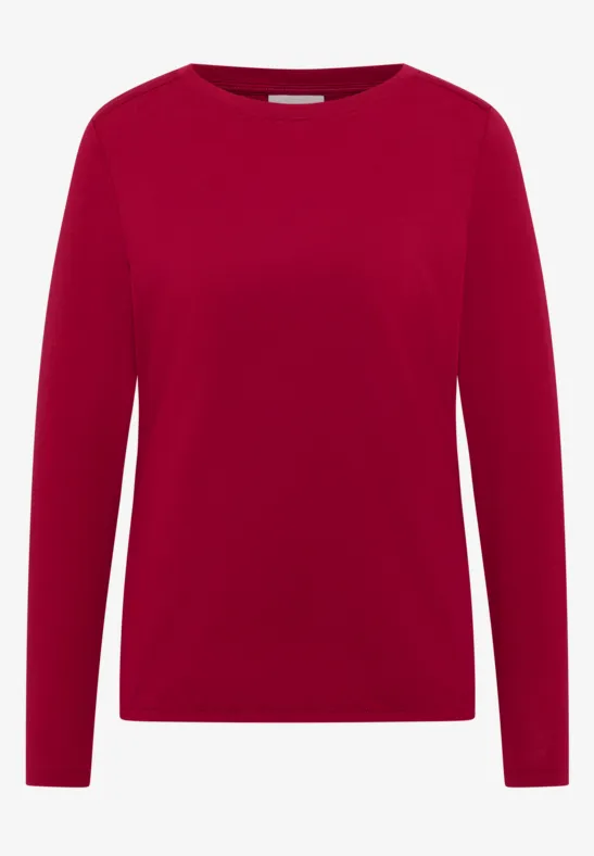 Thumbnail - Cecil Damen Shirt in Unifarbe in Rot, Gr: 3XL