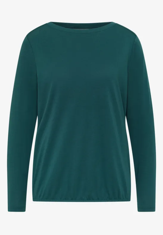 Thumbnail - Cecil Damen Shirt in Unifarbe in Grün, Gr: XXL