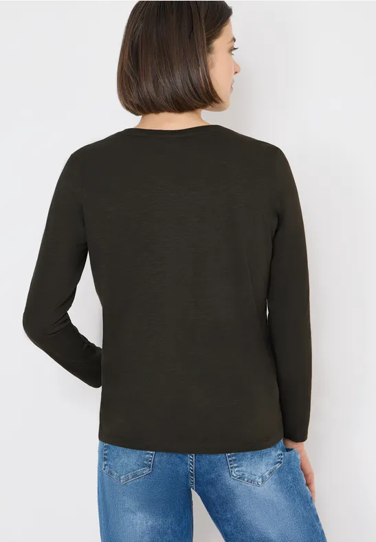 Split Neck Langarmshirt günstig online kaufen