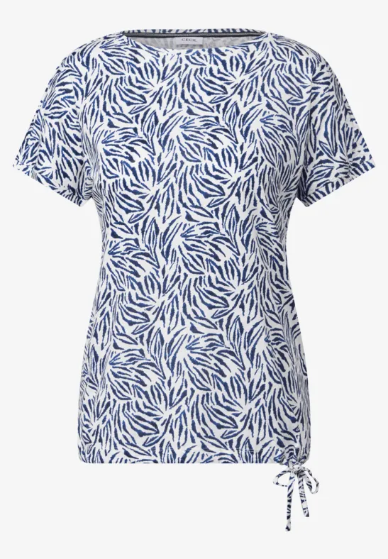 Thumbnail - Cecil Damen T-Shirt mit Tunnelzug in Weiß, Gr: XL