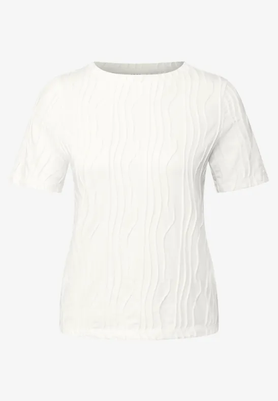 Thumbnail - Cecil Damen Strukturshirt in Weiß, Gr: XXL