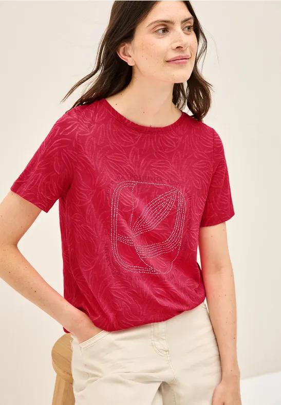 cecil Shirt Schmucksteine Polyester-Baumwolle Rot