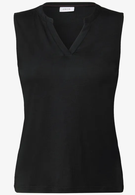 Thumbnail - Cecil Damen Split Neck Top in Schwarz, Gr: S