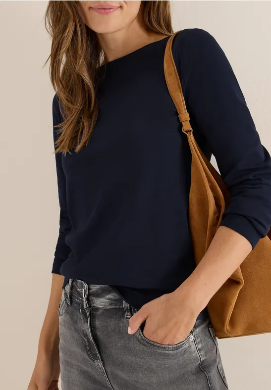 Cecil Dames Shirt met boothals in Blauw, Gr: 3XL