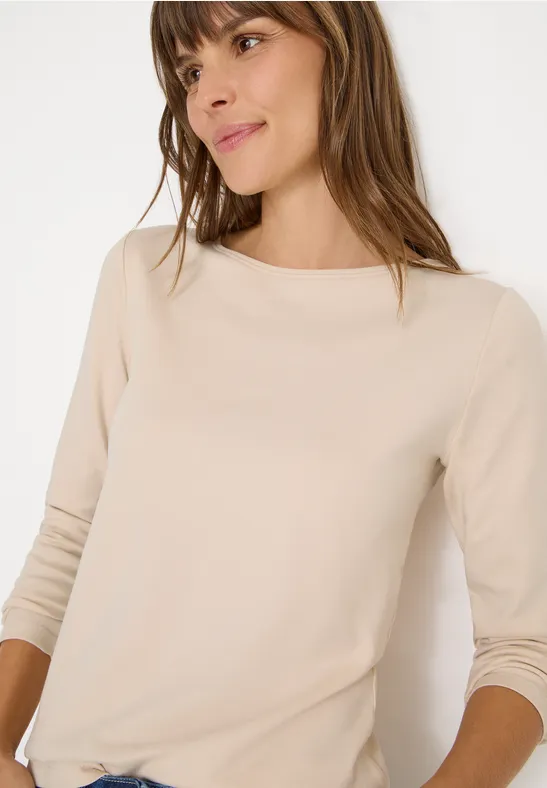 Cecil Dames Shirt met boothals in Beige, Gr: 3XL
