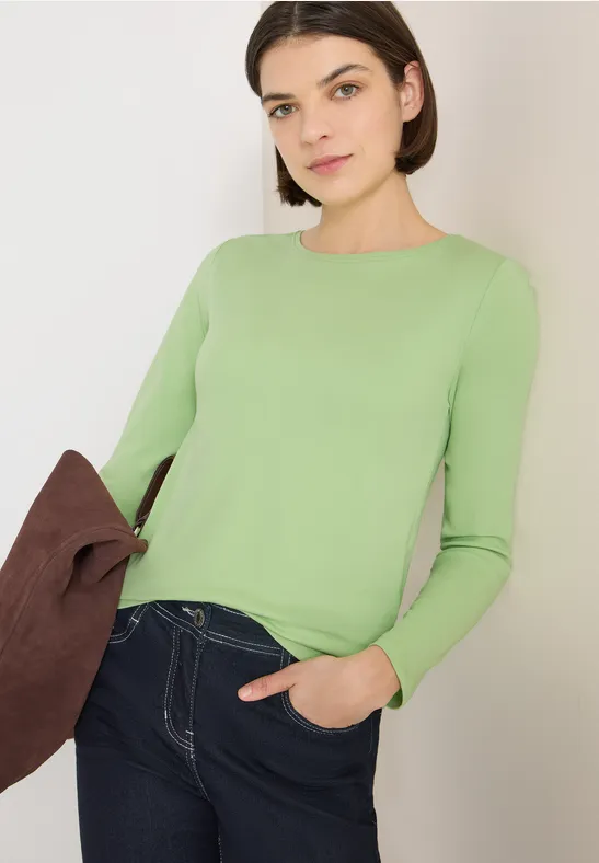 Cecil Dames Shirt met boothals in Groen, Gr: 3XL