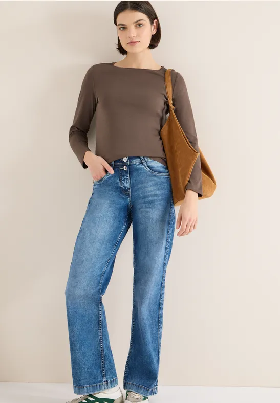Cecil Dames Shirt met boothals in Beige, Gr: 3XL