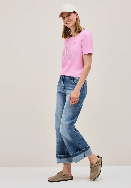 Thumbnail - Cecil Damen Shirt mit Folien-Print in Rosa, Gr: M