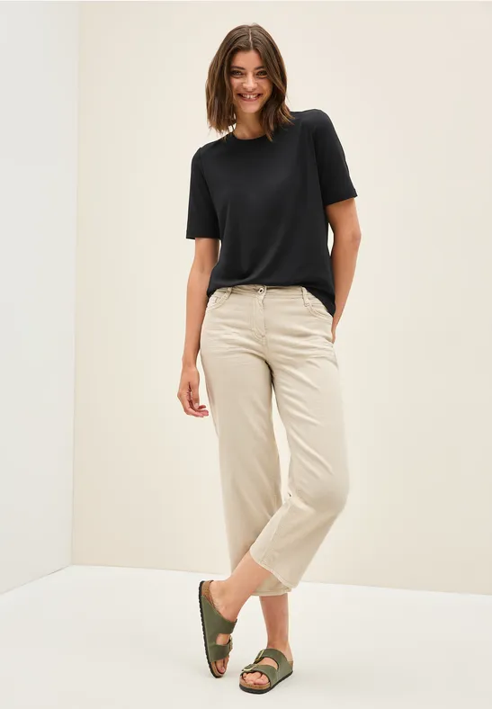 Thumbnail - Cecil Damen Basic Rundhals T-Shirt in Schwarz, Gr: XXL