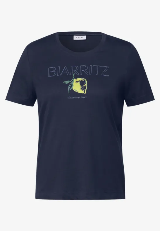 Thumbnail - Cecil Damen T-Shirt mit Print in Blau, Gr: S