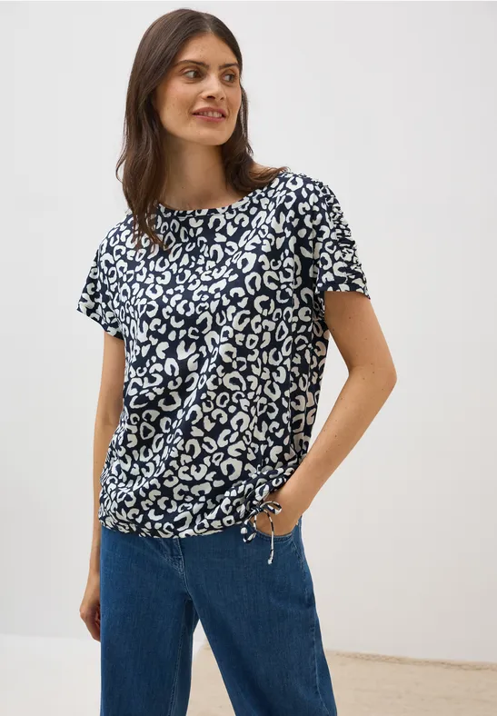 Print Shirt mit Raffung günstig online kaufen