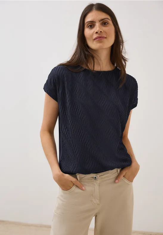 Strukturmix T-Shirt günstig online kaufen