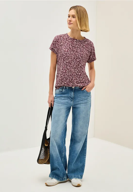 cecil T-Shirt Grafik Polyester-Viskose Rot