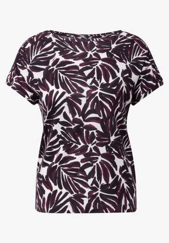 Thumbnail - Cecil Damen Print-Shirt mit Knopfdetail in Rot, Gr: M