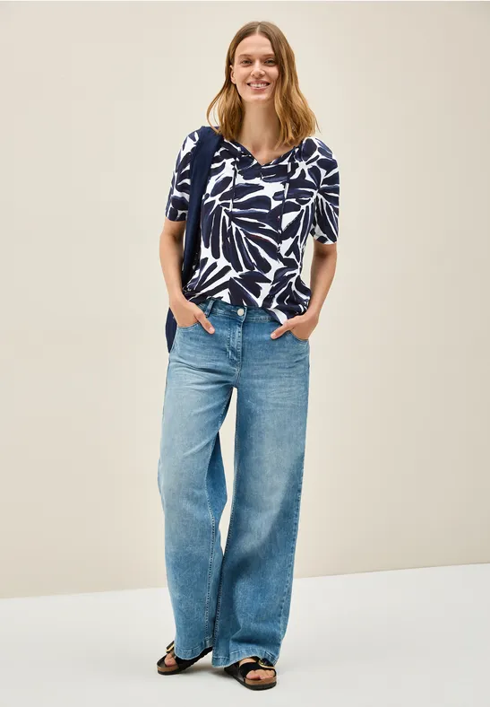 Thumbnail - Cecil Damen Shirt im Tunika-Look in Blau, Gr: L
