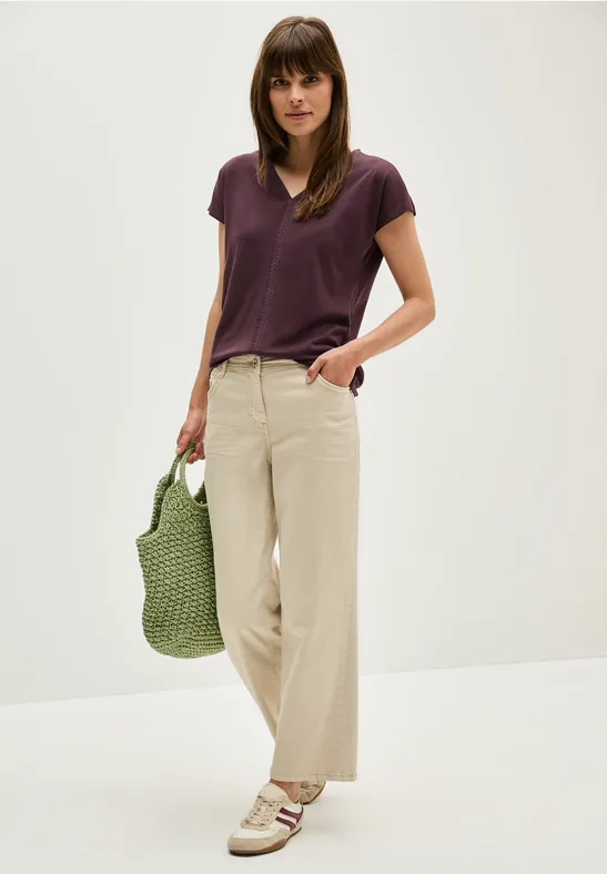 Thumbnail - Cecil Damen Shirt mit Tapedetail in Rot, Gr: M