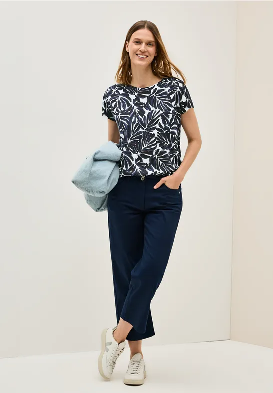 Thumbnail - Cecil Damen Print Shirt mit Details in Blau, Gr: XL
