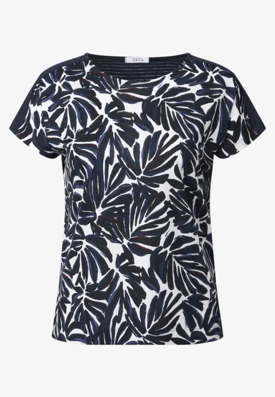Thumbnail - Cecil Damen Print Shirt mit Details in Blau, Gr: XL