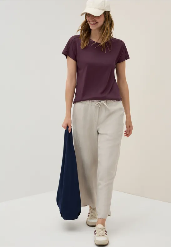 Thumbnail - Cecil Damen Shirt mit Burn-Out-Details in Rot, Gr: XXL