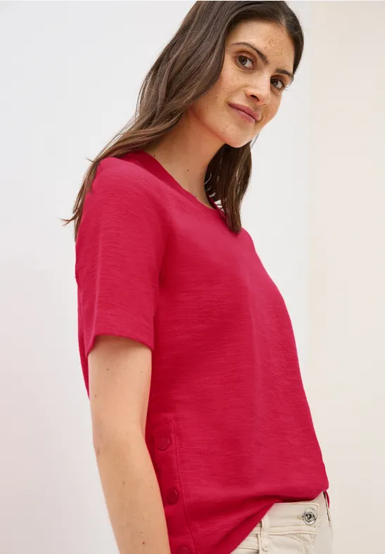 Cecil Rundhalsshirt mit seitlichen Knopfdetails günstig online kaufen