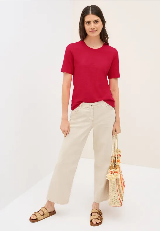 Thumbnail - Cecil Damen Bouclé Slub Shirt in Rot, Gr: M