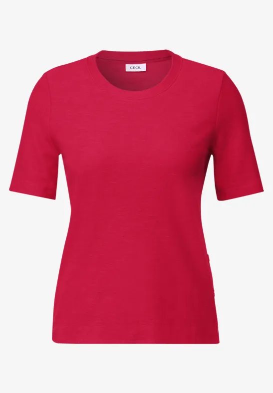 Thumbnail - Cecil Damen Bouclé Slub Shirt in Rot, Gr: M