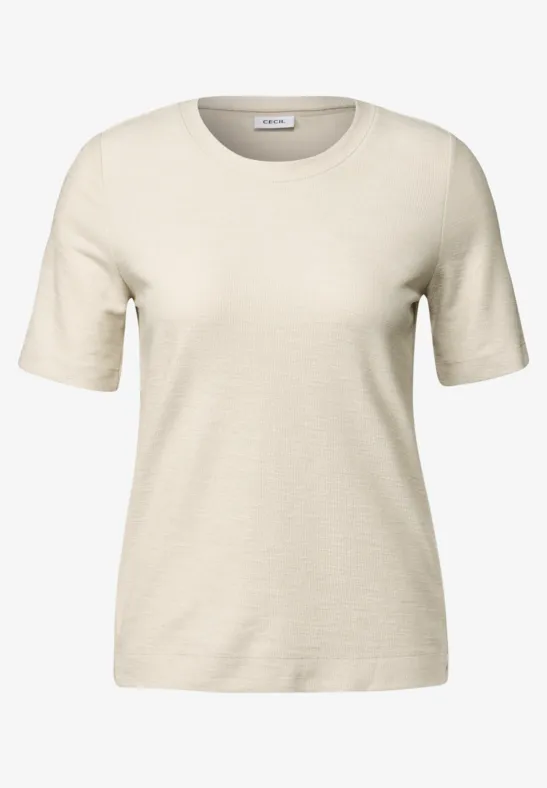 Thumbnail - Cecil Damen Bouclé Slub Shirt in Beige, Gr: XXL