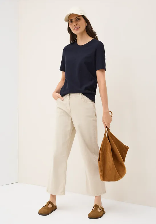 Thumbnail - Cecil Damen Bouclé Slub Shirt in Blau, Gr: M
