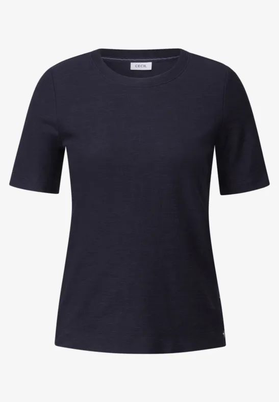 Thumbnail - Cecil Damen Bouclé Slub Shirt in Blau, Gr: M