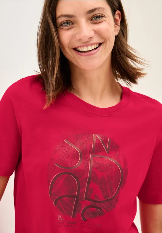 Cecil Dames Shirt met artwork in Rood, Gr: L