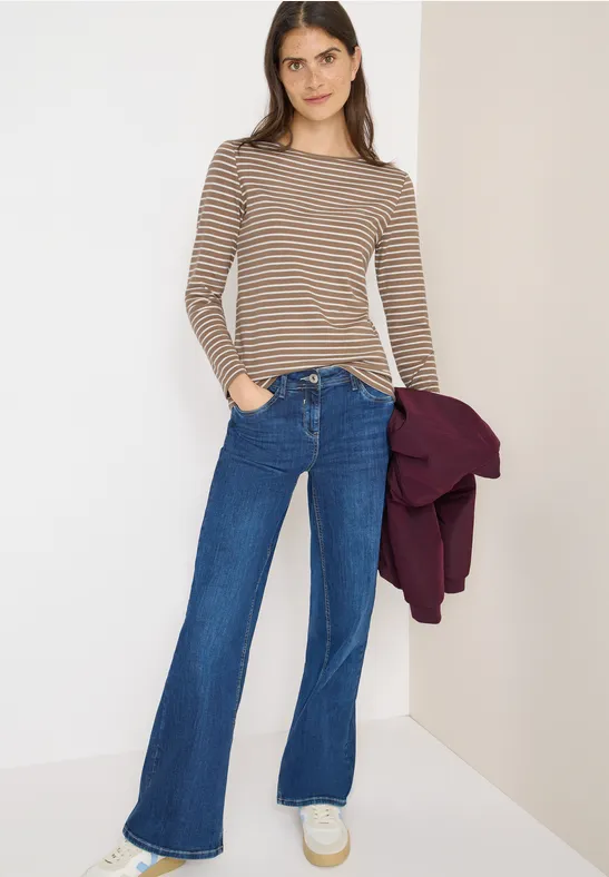 Thumbnail - Cecil Damen Gestreiftes Shirt in Braun, Gr: XXL