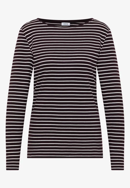 Thumbnail - Cecil Damen Gestreiftes Shirt in Rot, Gr: 3XL