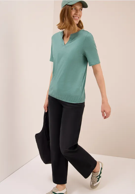 Thumbnail - Cecil Damen Shirt im Tunika-Look in Grün, Gr: L