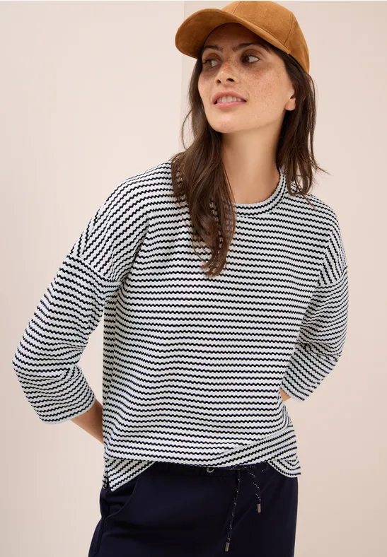 Gestreiftes Strukturshirt günstig online kaufen