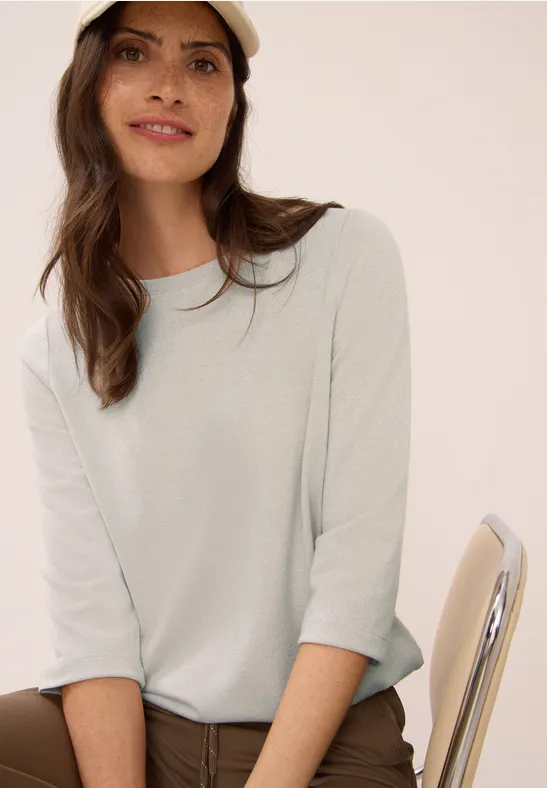 Cecil Dames Shirt met glitterdetails in Beige, Gr: L