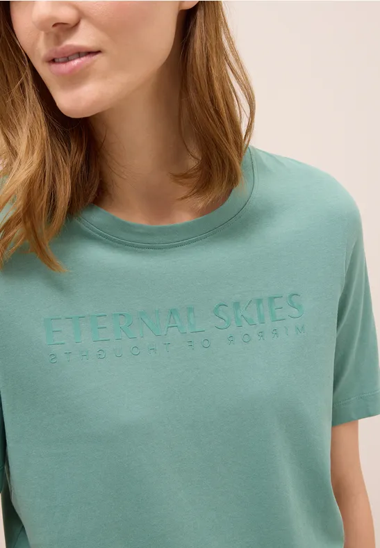 cecil T-Shirt Rundhalsausschnitt Baumwolle Grün