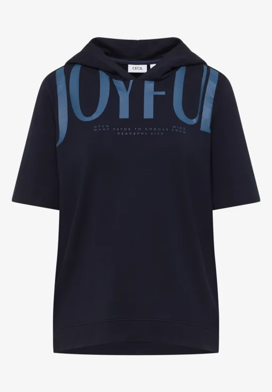 Thumbnail - Cecil Damen Kapuzenshirt mit Wording in Blau, Gr: S